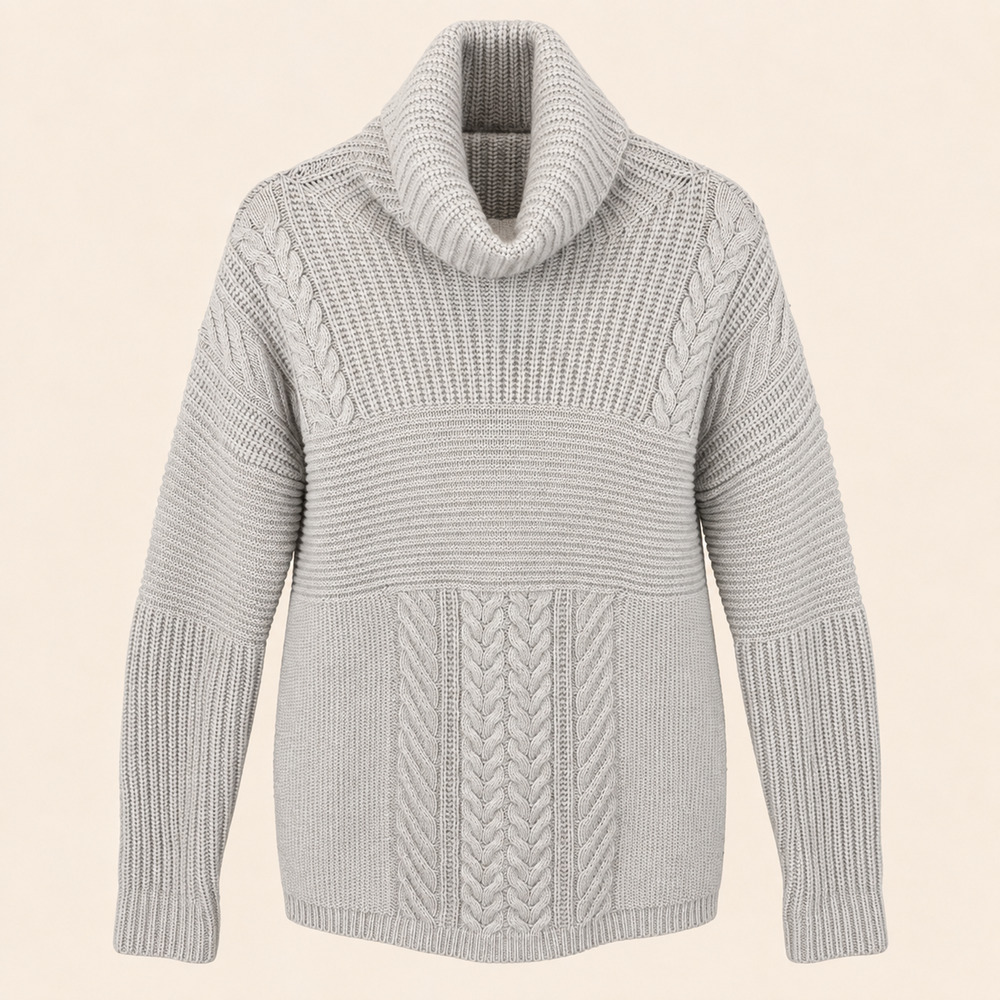 Banana Republic Todd & Duncan Scottish Cashmere Cable Knit Turtleneck Sweater M